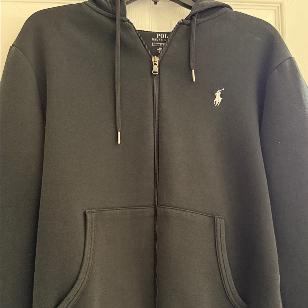 Polo by Ralph Lauren Black Zip-Up Hoodie Sweatshirt - Picture 2 of 3